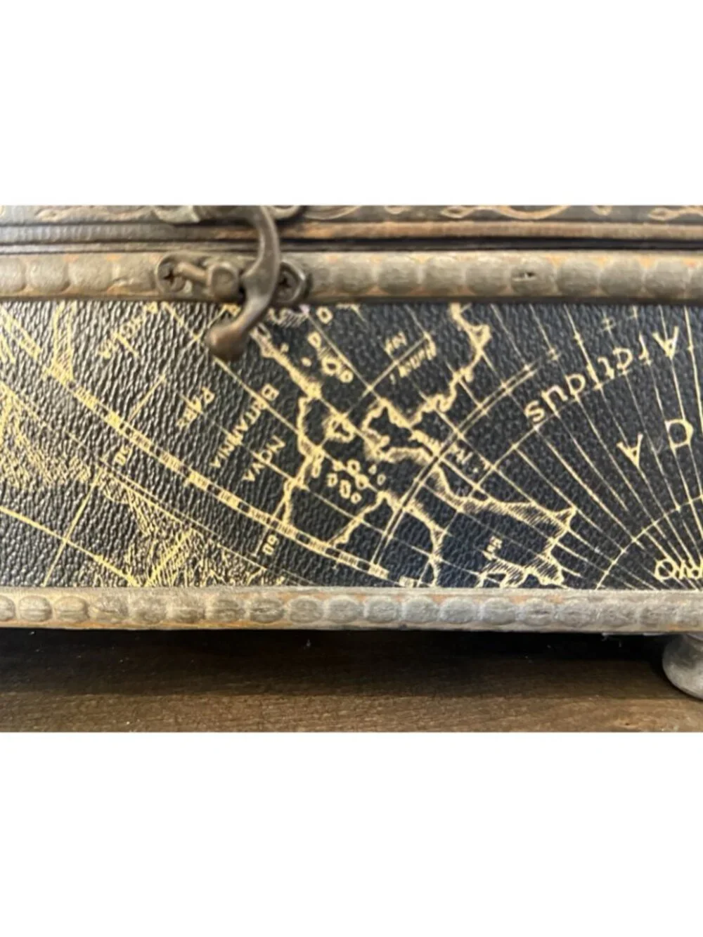 Vintage Metal Nautical Themed Tissue Box- Storage Box